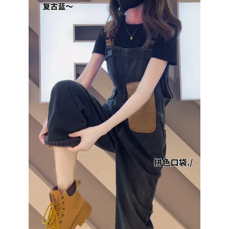 梨形身材大码牛仔背带女2024秋季新款宽松显瘦八分裤,女装/女士精品,大码裤装,淘宝优惠券,粉丝福利购,淘宝优惠卷