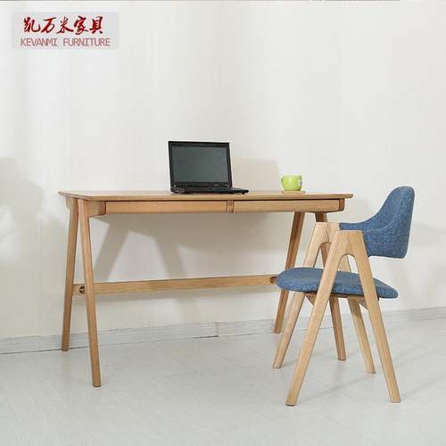热销日式现代简约全实木写字桌橡木家用书桌办公电脑桌台式实木书