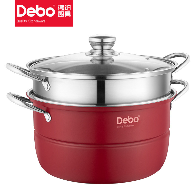 Debo/德铂博尔顿不锈钢蒸笼多层家用蒸煮炖包子28cm大容量电磁炉