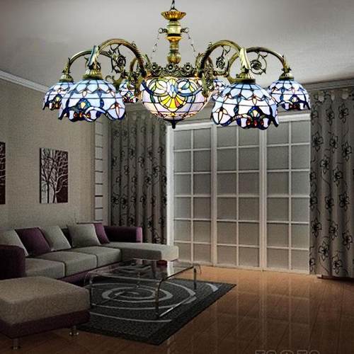 热销别墅欧式蒂凡尼吊顶灯时尚客厅大吊灯批发茶楼酒吧大堂灯具
