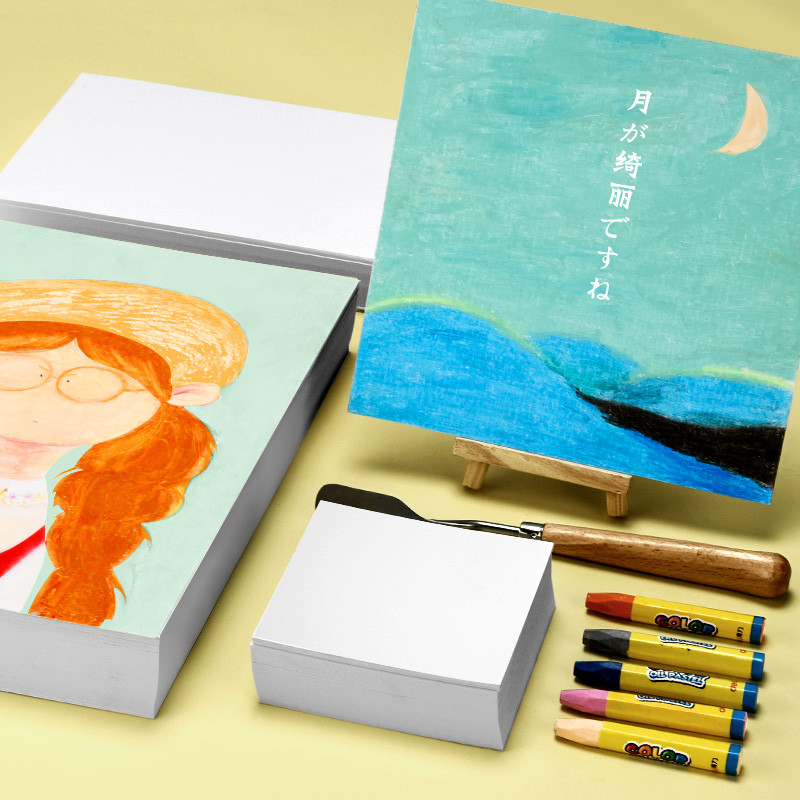 油画棒专用纸 丙烯颜料白色细纹绘画纸张方形36色重彩专业特种卡