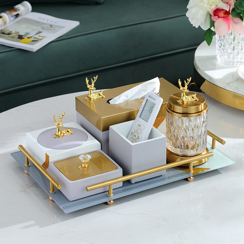 e0pb批发现代简约轻奢飞灰带盖烟灰缸防家居客厅茶几多功能带收纳