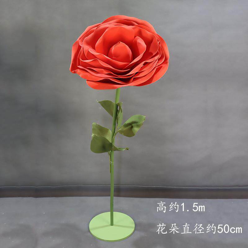巨型婚庆立体玫瑰纸婚礼花艺大玫瑰道具美陈摆件网红橱窗布置装饰