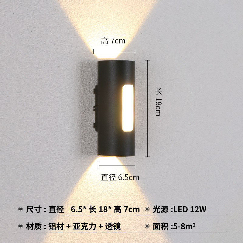 北欧led简约室外双头壁灯户外防水外墙楼梯灯露台花园庭院别墅灯