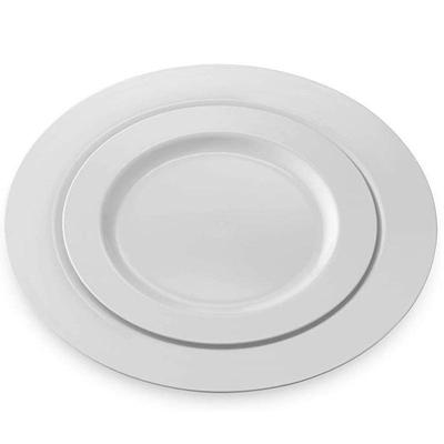 7.510.25英寸100件一次性餐盘白色纯白色甜点开胃菜精致婚礼盘