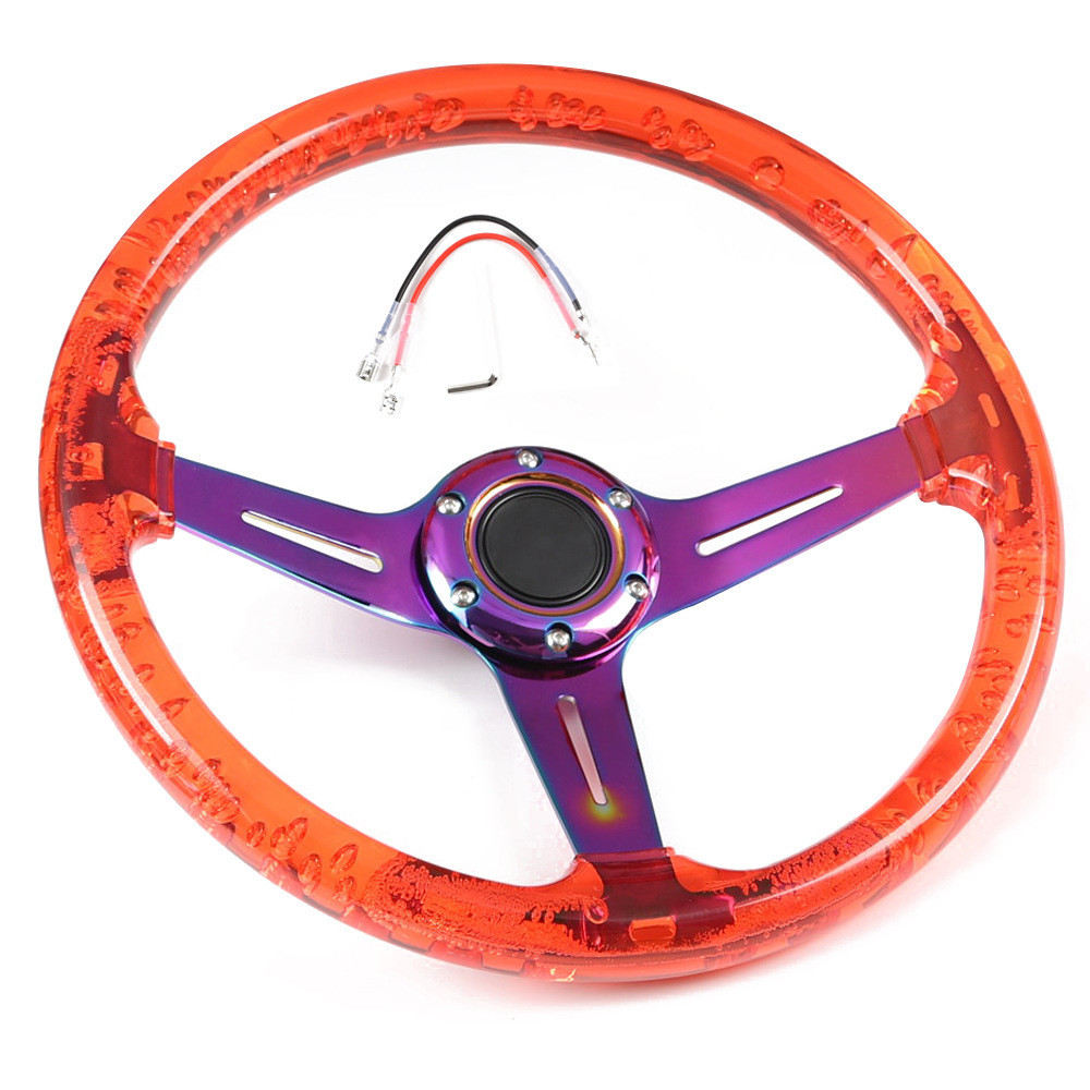 亚克力透明气泡状方向盘 赛车竞技改装通用汽车方向盘 赛车转向器