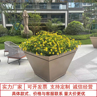 户外不锈钢花箱商业街组合售楼部售楼部隔断花坛奶茶店铁艺花槽