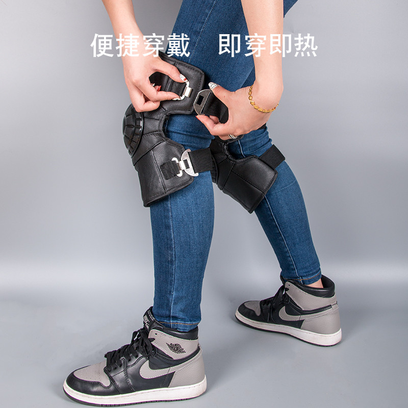 ll冬季骑行护膝摩托车护膝防寒挡风防风电动车护腿保暖男防摔