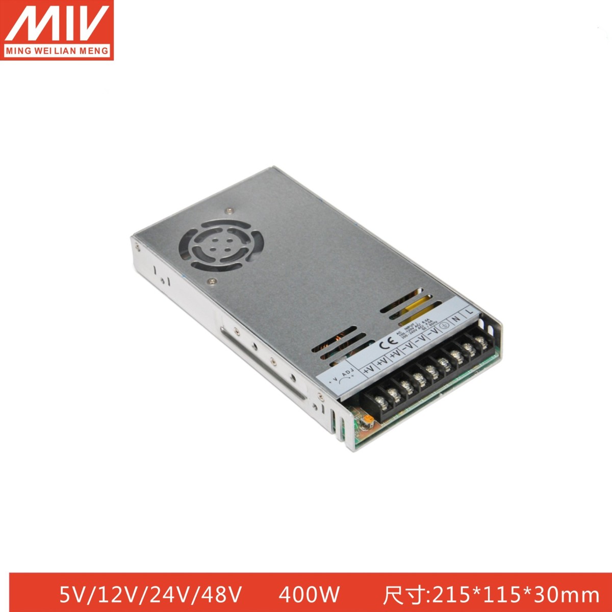 明纬开关电源400W LED显示屏电源薄型 5V80A 灯箱驱动5V400W