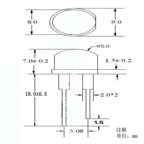 热销白光发光二极管f8草帽白灯0.5w0.75w8mm草帽ledled大支架灯珠