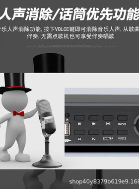 热销进口高端前置专业k歌ktv黑色话筒混响人声激励均衡前级效果器