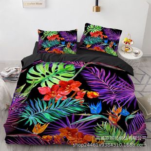 三件套ebay热带雨林宽枕套三件套床上用品图代发来件制做