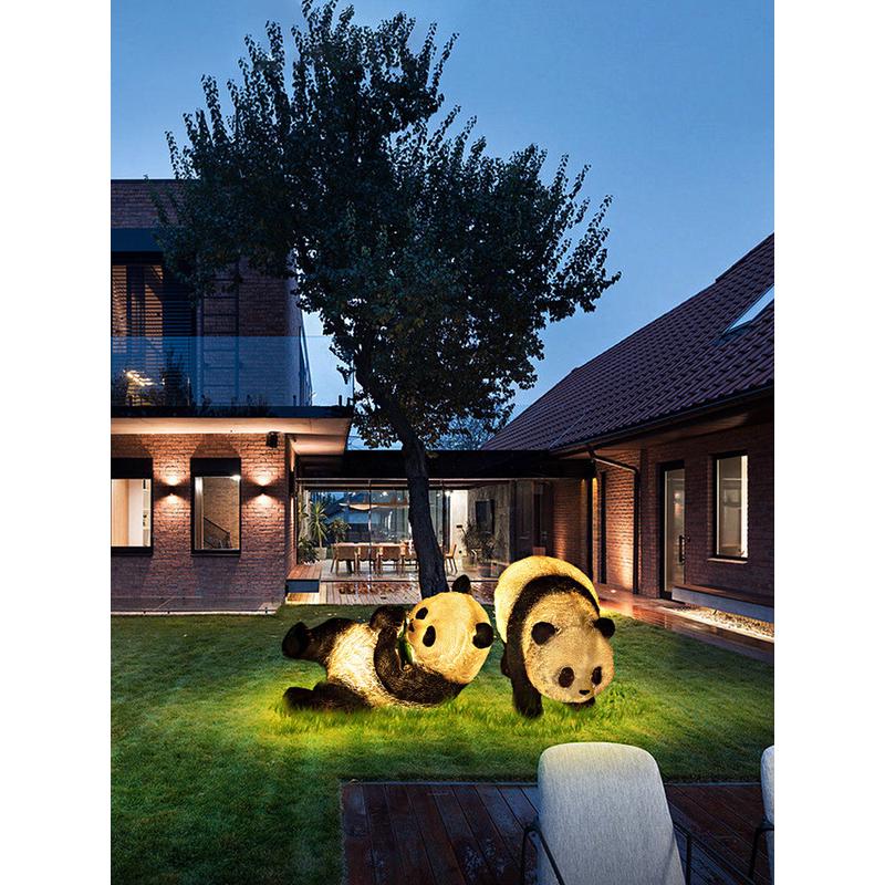 热销太阳能发光熊猫灯户外防水动物造型灯公园广场草坪亮化陈美庭