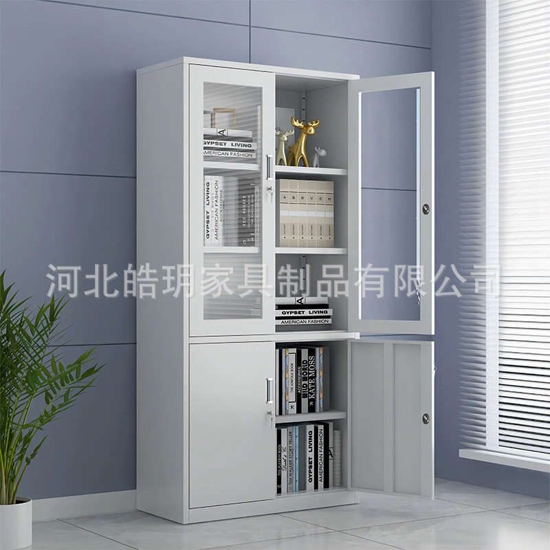 文件柜二门铁皮办公柜档案柜财务凭证资料柜钢制员工储物更衣柜