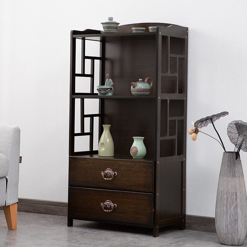 热销餐边柜落地简约转角柜竹实木中式客厅办公室收纳茶茶水柜置物