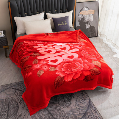 【厂家批发】拉舍尔毛毯秋冬盖毯双层加绒加厚婚庆绒毯双面绒毯子