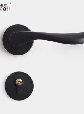 热销卧室把手木门门锁黑色简约门锁室内家用静音房间轻奢分体锁