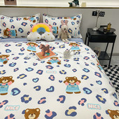 m3no学生宿舍被套被单床上用品水洗棉四件套磨毛三件套床单4柔软