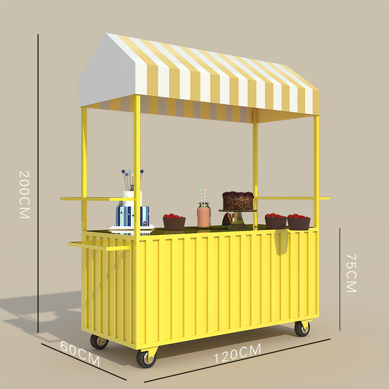 商业街小推车网红创意移动摆摊户外夜市促销车地摊车花车架展示架