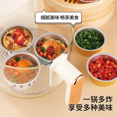 OF9D空气炸锅锡纸碗烤盘盒鸡蛋糕箱模具一次性布丁杯方形烘焙
