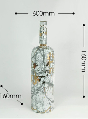 大理石花瓶纹细口金三件套摆件家居花器摆设工艺品花瓶花插批发