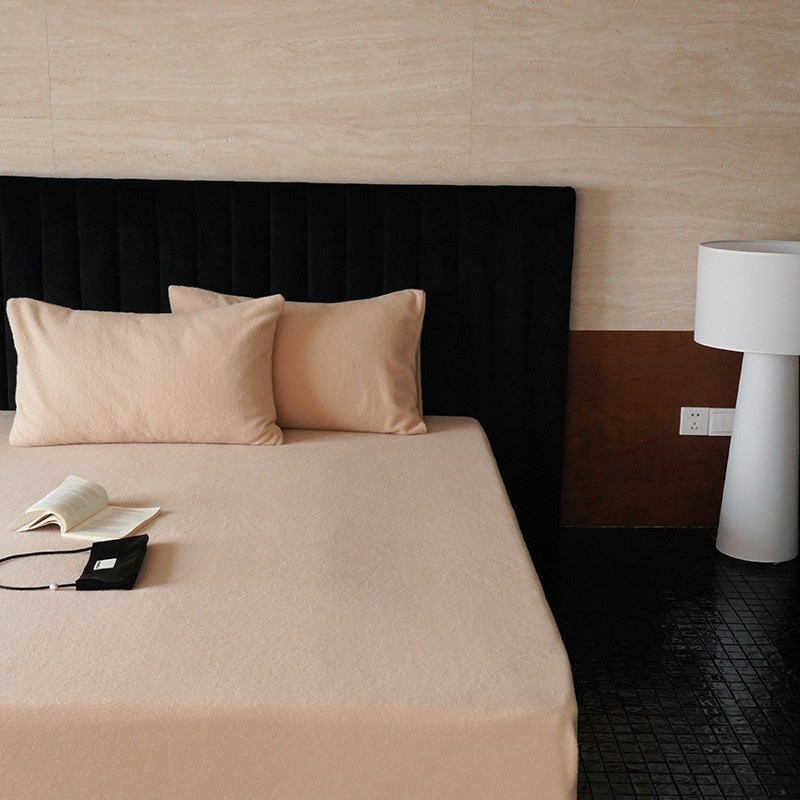 秋冬新款保暖加绒床笠护罩纯色简约席梦思床垫保护套360°全包围