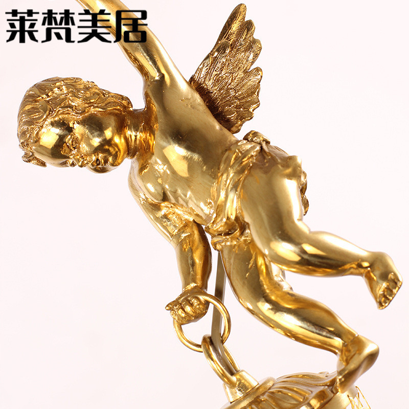 法式中古天使吊灯欧式水晶别墅宫廷奢华玄关全铜脱蜡走廊卧室床头