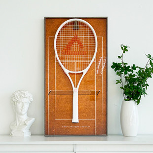 网球拍展示框相框大满贯网球墙温网澳网法网球拍收纳客厅装饰画