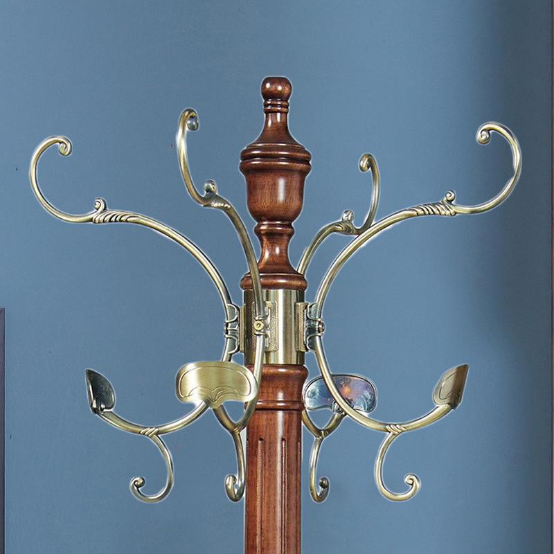 热销高档衣帽架卧室客厅批发创意落地木质衣帽简约实木挂衣架厂家