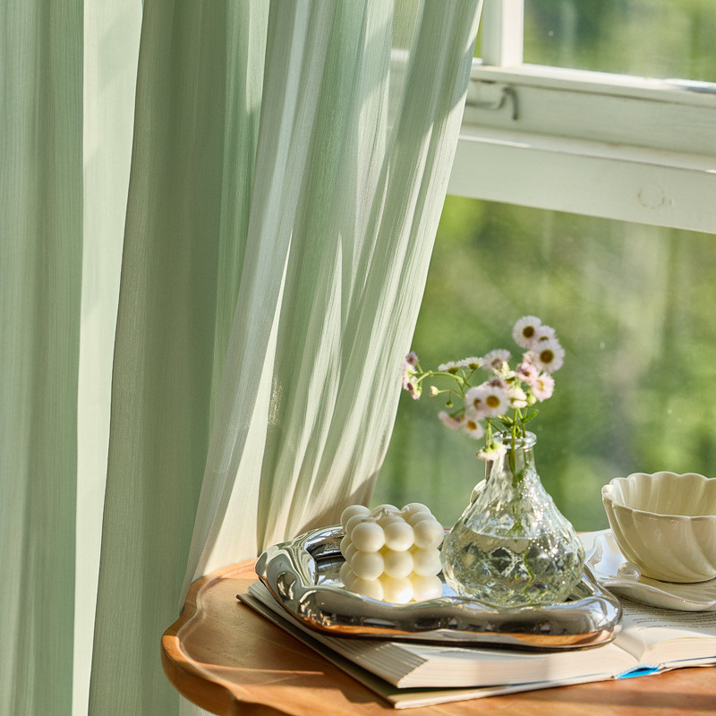 法式奶油纱帘阳台梦幻帘窗帘客厅小清新窗纱卧室飘窗浪漫隔断新品