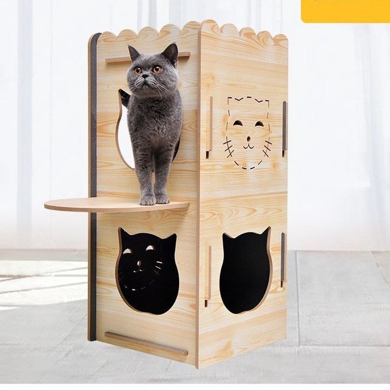 热销封闭式多猫家庭猫舍猫咪别墅猫屋房子猫窝四季通用猫夏季双层