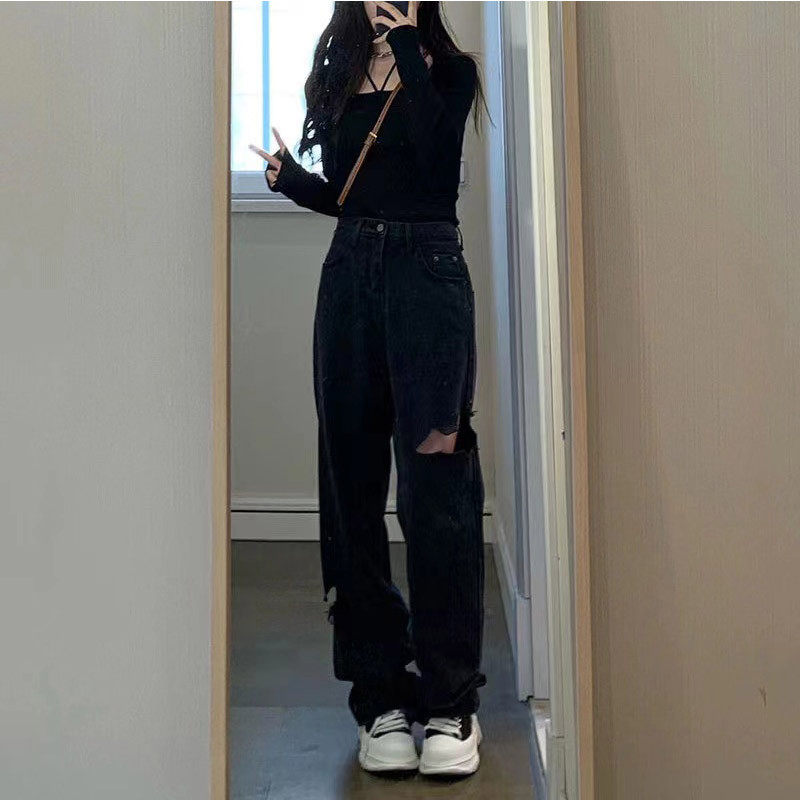 300斤特大码胖mm破洞显瘦粗腿宽胯梨形身材直筒裤,女装/女士精品,大码裤装,淘宝优惠券,粉丝福利购,淘宝优惠卷