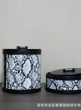 热销收纳盒轻奢风高端皮革首饰盒带盖现代家用客厅卧室梳妆台创意