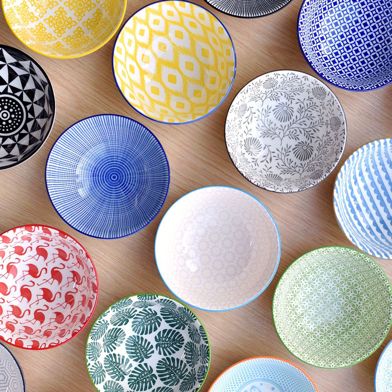 工厂撤柜清仓北欧风格釉下彩餐具碗陶瓷汤面碗大饭碗米饭碗650ML