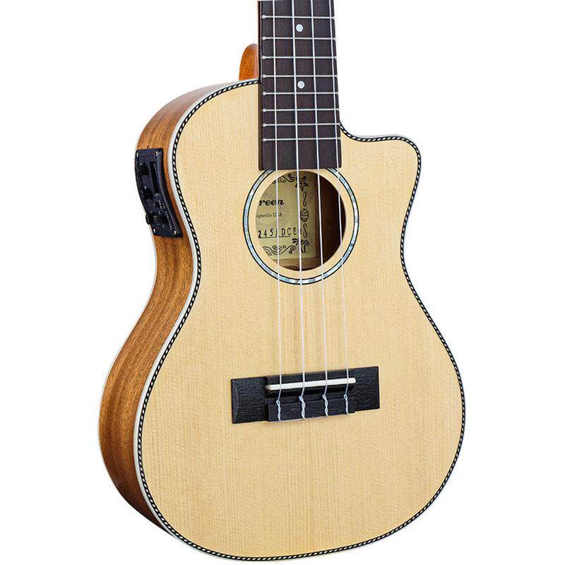 热销2324寸缺角尤克里里电箱款云杉单板乌克丽丽ukelele小吉他小