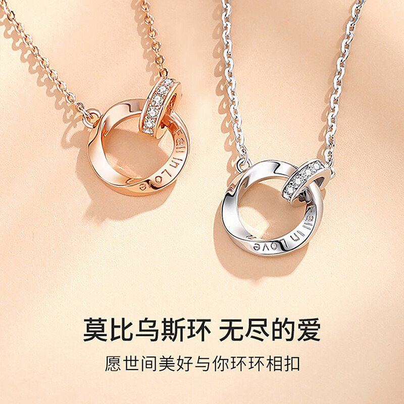 摩天轮S925纯银配饰轻奢小众锆石饰品莫比乌斯情侣项链女百搭高级