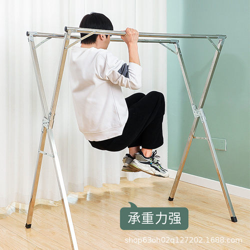 不锈钢晾衣架室内室外落地折叠晒衣架凉衣架晾衣杆晾晒架晒衣杆