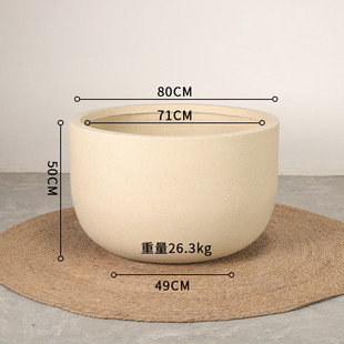 北欧简约大口径碗状落地龟背竹大颗植物孟加拉榕花盆专用花盆室外