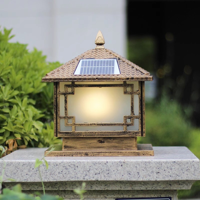 太阳能户外柱头灯别墅院子装饰围墙柱子灯庭院防水门柱大门草坪灯