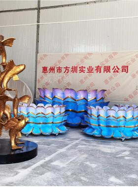 热销威斯顿户外仿真莲花玻璃纤维雕塑水景公园美陈植物模型景观摆