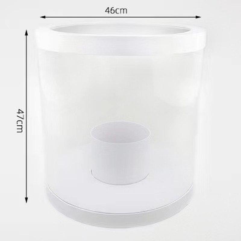 情人节pvc花盒大号透明圆形全景花盒韩式熊超大花桶花束花艺包装