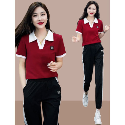 新品2025夏季新款女士运动服套装休闲时尚两件套小个子洋气减龄时