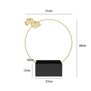 新中式蝴蝶兰客厅年宵花银柳冬青插花器花篮金属福桶花盆玄关摆件