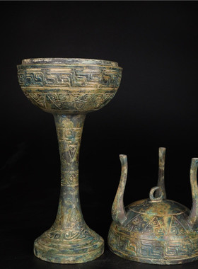 热销青铜青铜器豆收藏鉴赏高46.5口径17重5.8斤