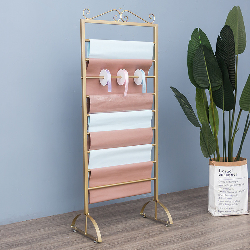 围巾展示架服装店落地裤子收纳架花店纸袋丝巾陈列架披肩布料架子