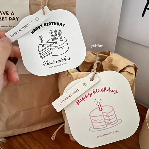 Hinn生日快乐小吊牌组合~ins礼物祝福挂饰甜品鲜花装饰贺卡小卡片