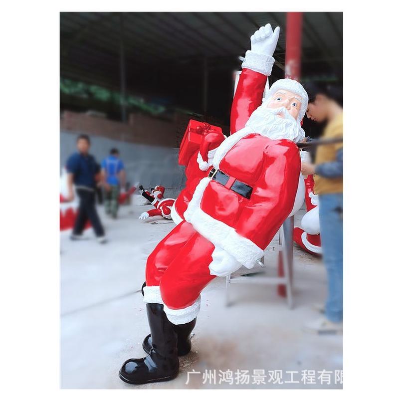 玻璃钢圣诞老人户外卡通圣诞节装修摆件摆件雪人商场美陈雕塑鹿