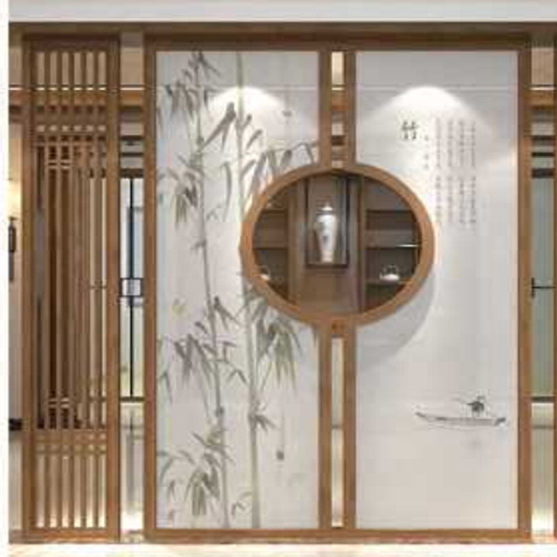 茶室复古简易布折屏客厅卧室遮挡简约现代折叠移动屏风隔断墙屏障