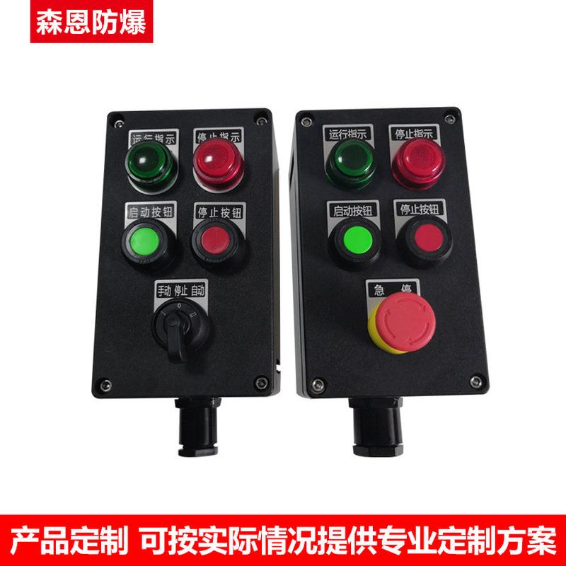 森恩防爆防腐按钮开关箱立式三防操作箱远程就地电控箱铝合金