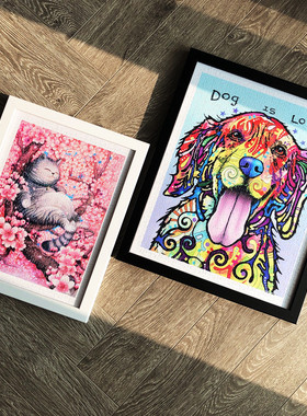 86m03djp平面拼图框拼图专用拼图框300片600片1000片实木塑料可